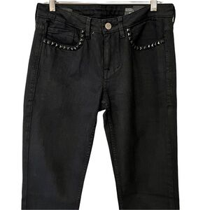 William Rast Vintage Embellished Studded Black Jeans 29 Y2K